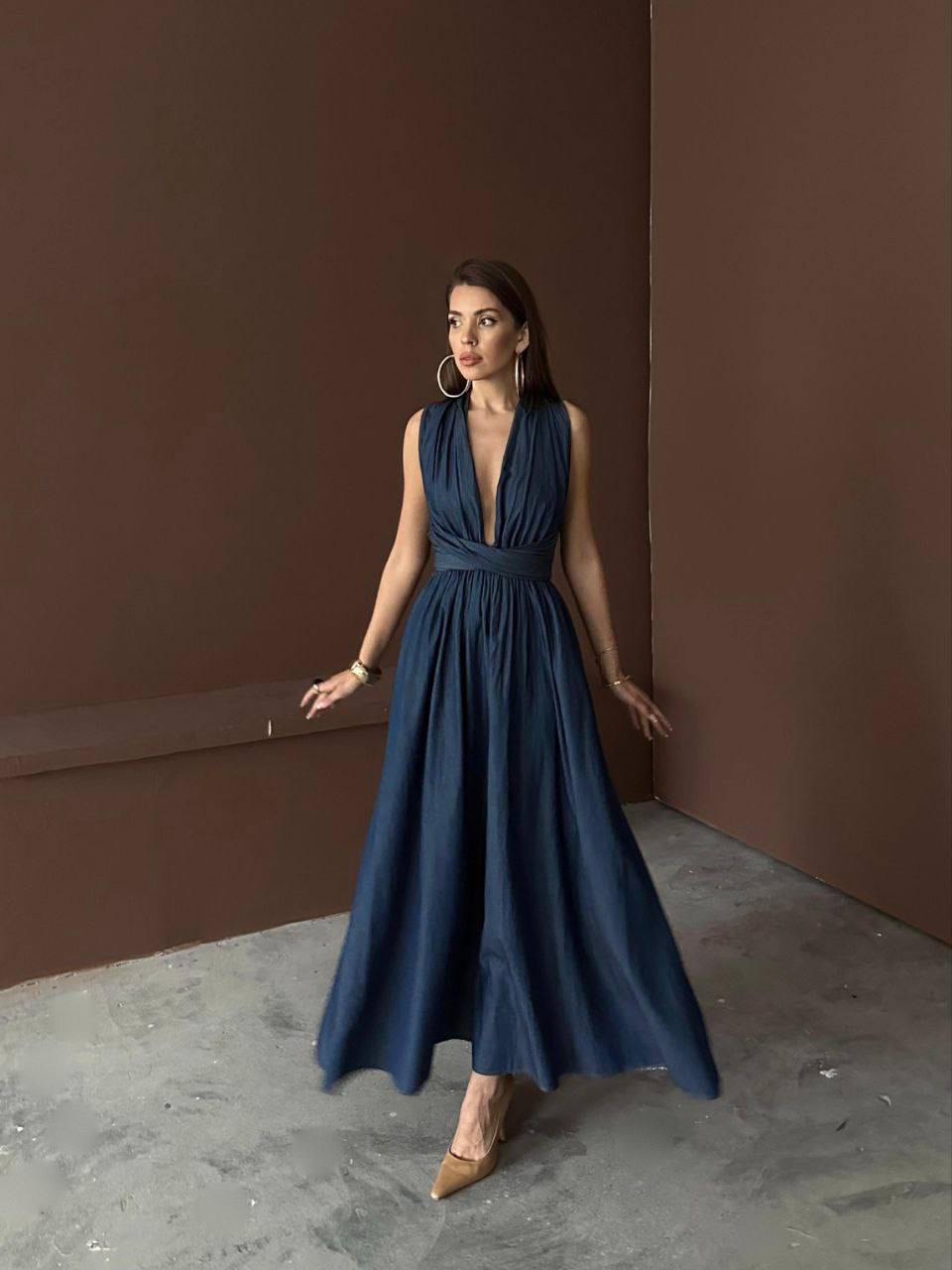 Denim maxi dress