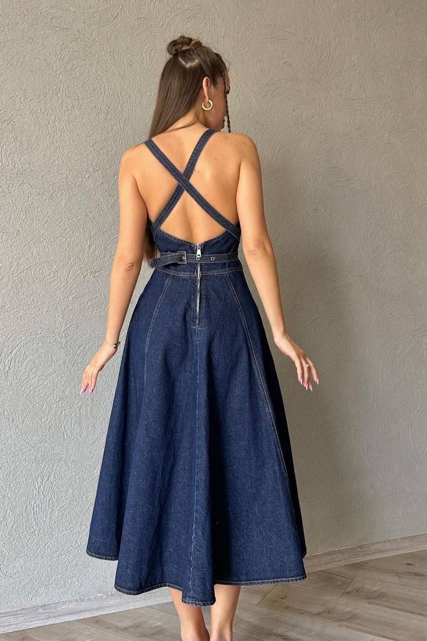 Denim blue dress