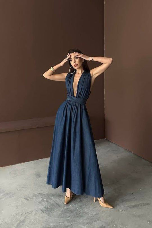 Denim maxi dress