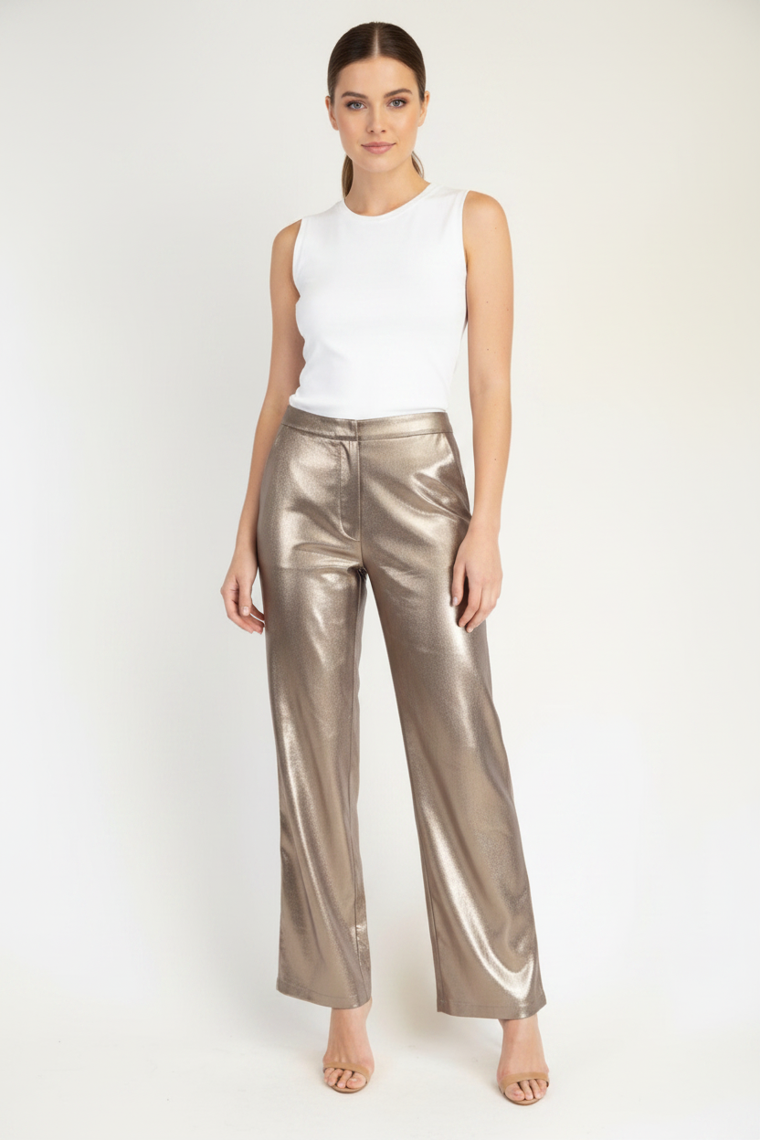 Champagne Metallic Pants
